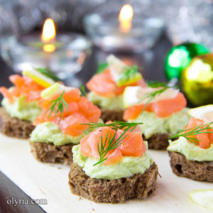 salmon canape finger food